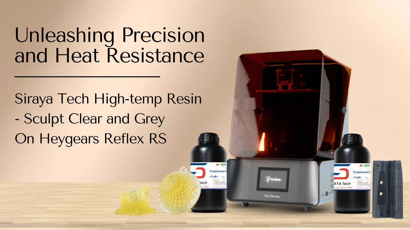 Print Siraya Tech High temp tesin on heygears reflex rs 3d printer