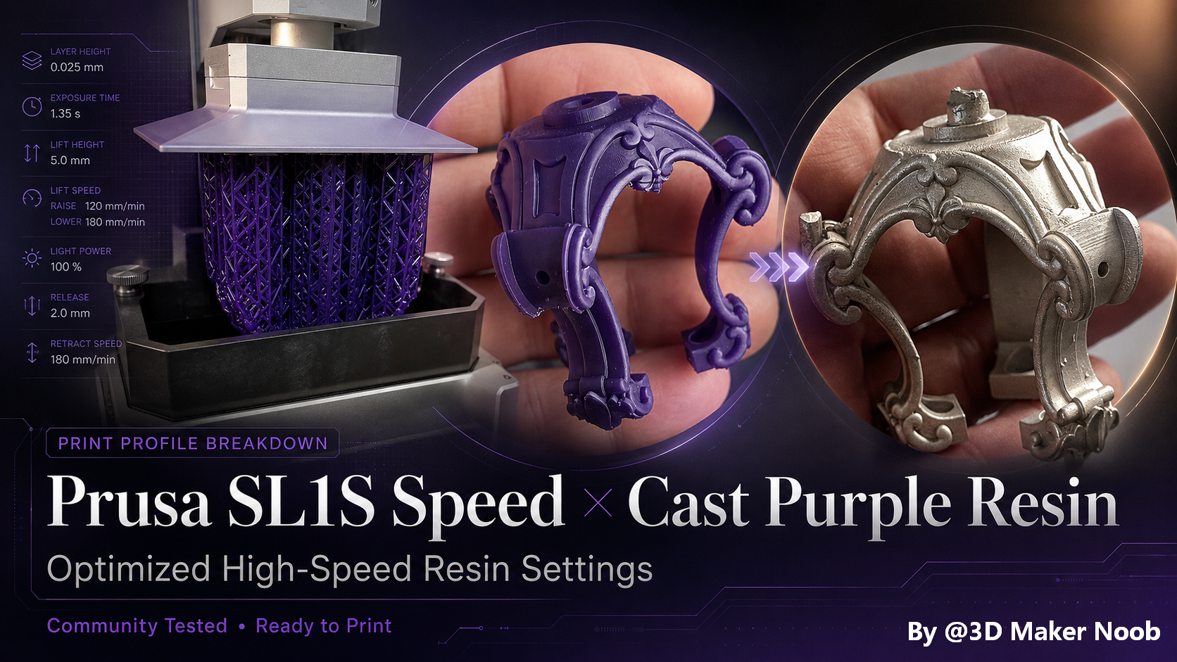 Pro-Tested: Achieving Perfect Prints with Siraya Tech Cast Purple on Prusa SL1S Speed
